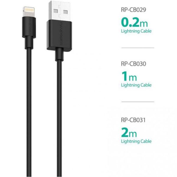 RAVPower USB A to Lightning Cable RP CB029 0.2m 0.7ft Black 5 768x768 1